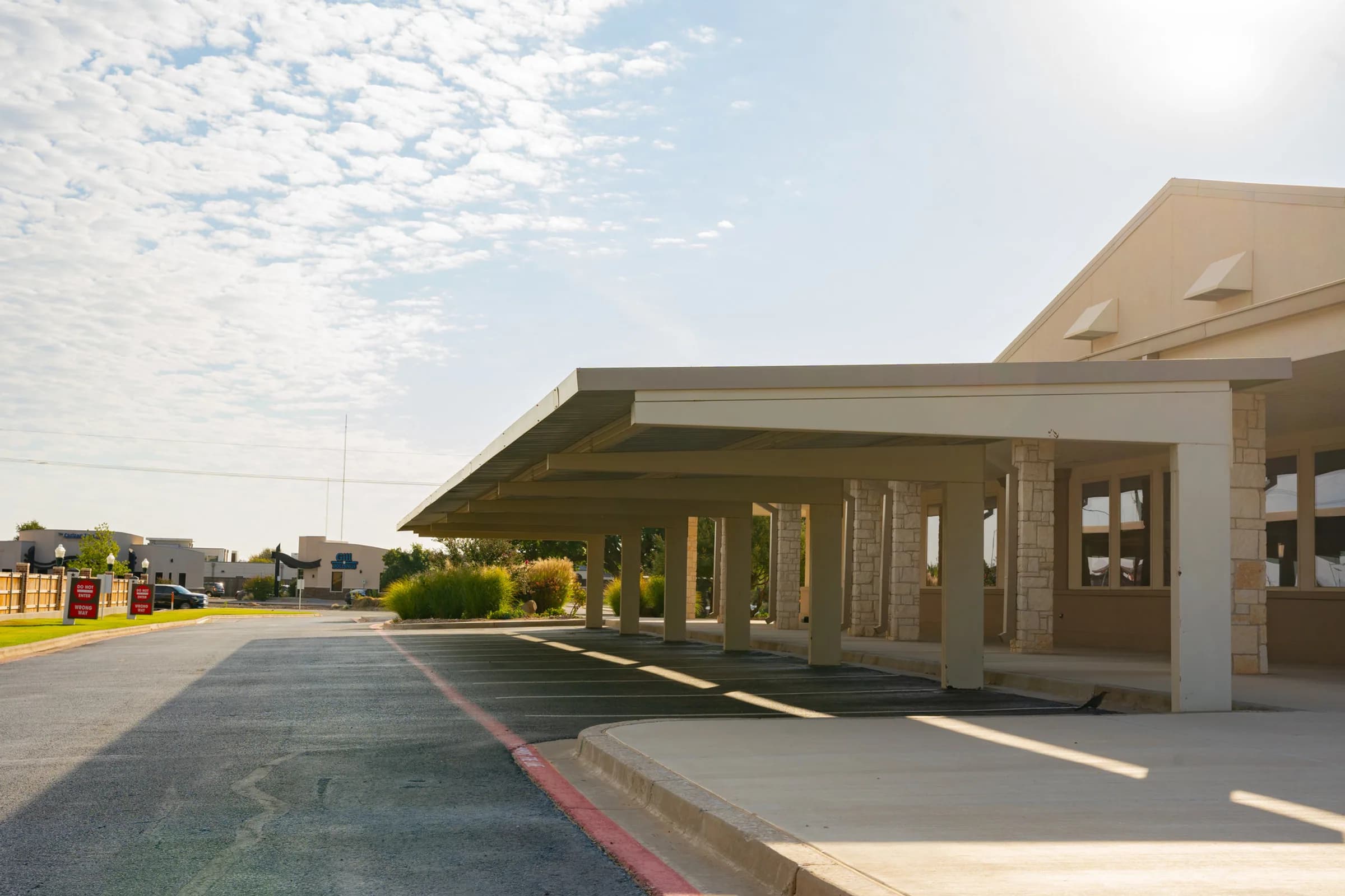 Commercial steel canopy installation